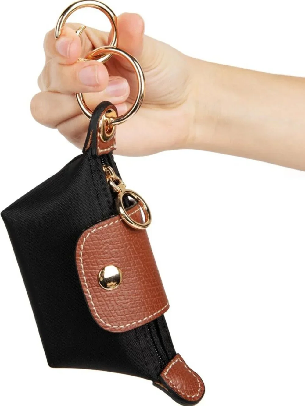 Functional Mini Zipper Pouch Keychain | Coin Purse & Card Holder | Leather